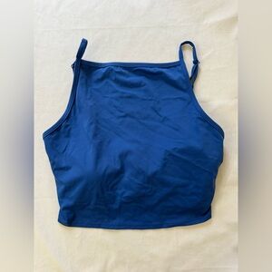 Kortni Jeane High Rise Squared Up Top Blue